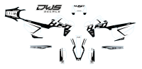Husqvarna TE FE 2020 Model 1 set Gehele stickerset bestaande uit - Radiaset (2 delig) - Nummerset (5 delig) - Trimset (9 delig) Complete decasl kit consisting off - decals Radiator kit - decals side panels - decals Trimkit DWS Decals DWSDecals stickerset