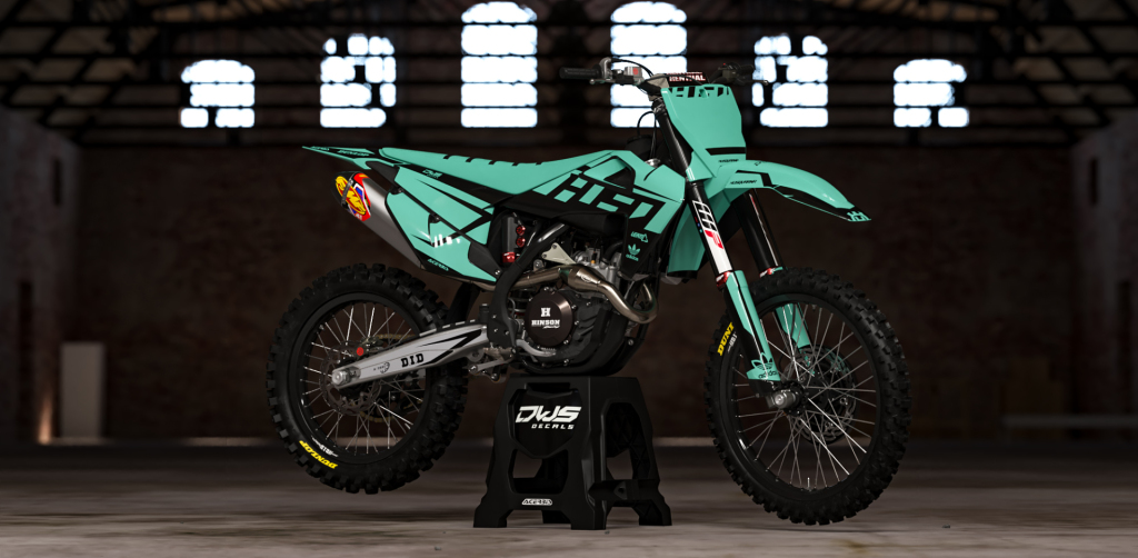 Husqvarna TE FE 2020 Model 1 set Gehele stickerset bestaande uit - Radiaset (2 delig) - Nummerset (5 delig) - Trimset (9 delig) Complete decasl kit consisting off - decals Radiator kit - decals side panels - decals Trimkit DWS Decals DWSDecals stickerset