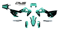 Husqvarna TE FE 2020 Model 1 set Gehele stickerset bestaande uit - Radiaset (2 delig) - Nummerset (5 delig) - Trimset (9 delig) Complete decasl kit consisting off - decals Radiator kit - decals side panels - decals Trimkit DWS Decals DWSDecals stickerset