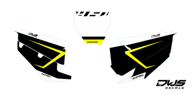 Nummerset stickerset Husqvarna TC FC 125 250 350 450 450 2019 2020 Model 5 Gehele stickerset bestaande uit - Nummerset (5 delig) consisting off - numbers - side panels and front number DWS Decals dwsdecals stickerset nummers