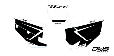 Nummerset stickerset Husqvarna TC FC 125 250 350 450 450 2019 2020 Model 5 Gehele stickerset bestaande uit - Nummerset (5 delig) consisting off - numbers - side panels and front number DWS Decals dwsdecals stickerset nummers