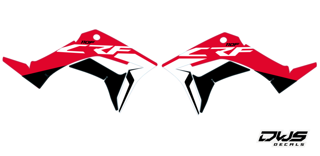 honda crf 110 2019 2020 dws decals radiator radia tank