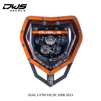 DUAL.5 KTM EXC/XC 2008-2013 The front LED light was designed for enduro motorcycles. This light fitsmotorcycles BETA 2T / 4T(all models) DWS Decals 