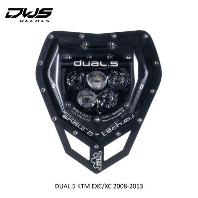 DUAL.5 KTM EXC/XC 2008-2013 The front LED light was designed for enduro motorcycles. This light fitsmotorcycles BETA 2T / 4T(all models) DWS Decals