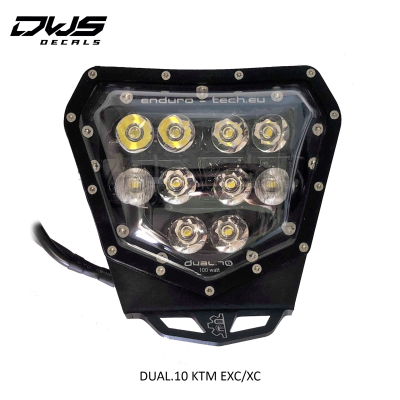DUAL.10 KTM EXC/XC The most powerful light designed for enduro motorcycles. The light fits KTM EXC / XC motorcycles produced from 2014.  DWS Decals