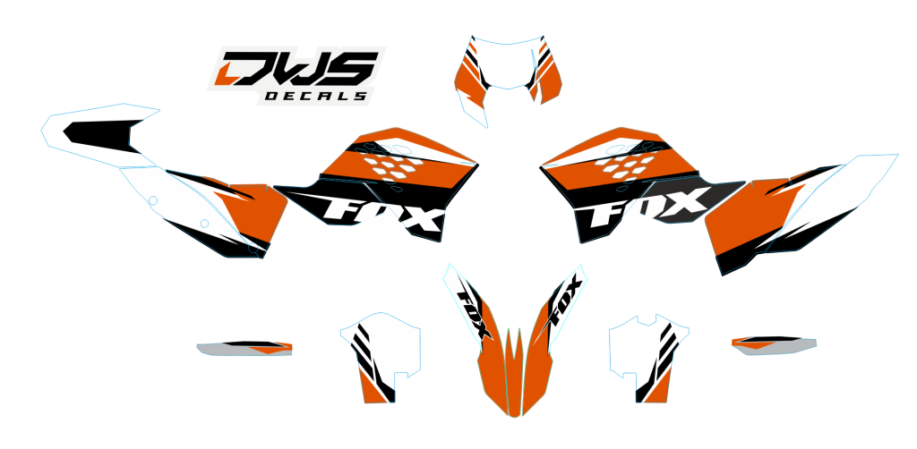 KTM EXC 2008 2009 2010 2011 volledige set Decals dekor design graphics aufklebe stickerset nummerset dws mx