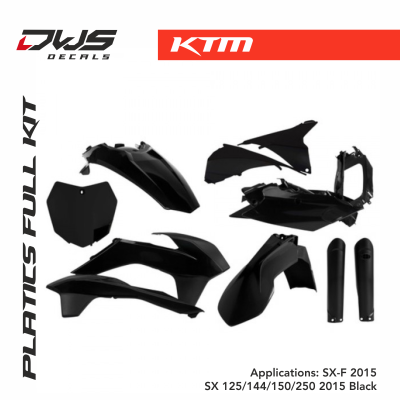 FULL KIT PLASTICS KTM SX/SX-F 2015 - BLACK acerbis dws decals