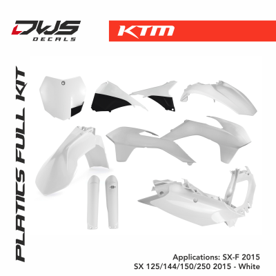 FULL KIT PLASTICS KTM SX/SX-F 2015 - WHITE dws decals acerbis