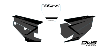 Nummerset stickerset Husqvarna TC FC 125 250 350 450 450 2019 2020 Model 5 Gehele stickerset bestaande uit - Nummerset (5 delig) consisting off - numbers - side panels and front number DWS Decals dwsdecals stickerset nummers