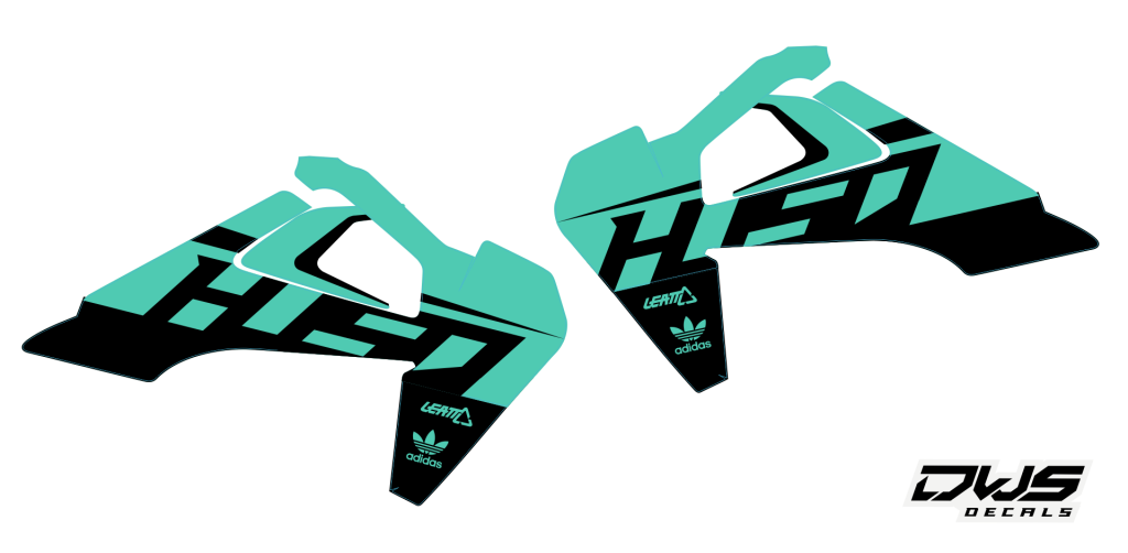 Radiaset stickerset Husqvarna TE FE 2020 model 1 set Gehele stickerset bestaande uit - Radiaset (6 delig) Radiatorkit consisting off: -6 decals radiator dwsdecals dws decals stickerset