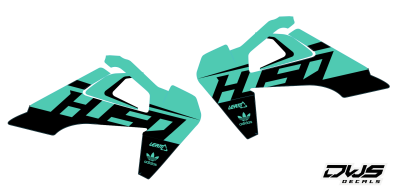 Radiaset stickerset Husqvarna TE FE 2020 model 1 set Gehele stickerset bestaande uit - Radiaset (6 delig) Radiatorkit consisting off: -6 decals radiator dwsdecals dws decals stickerset