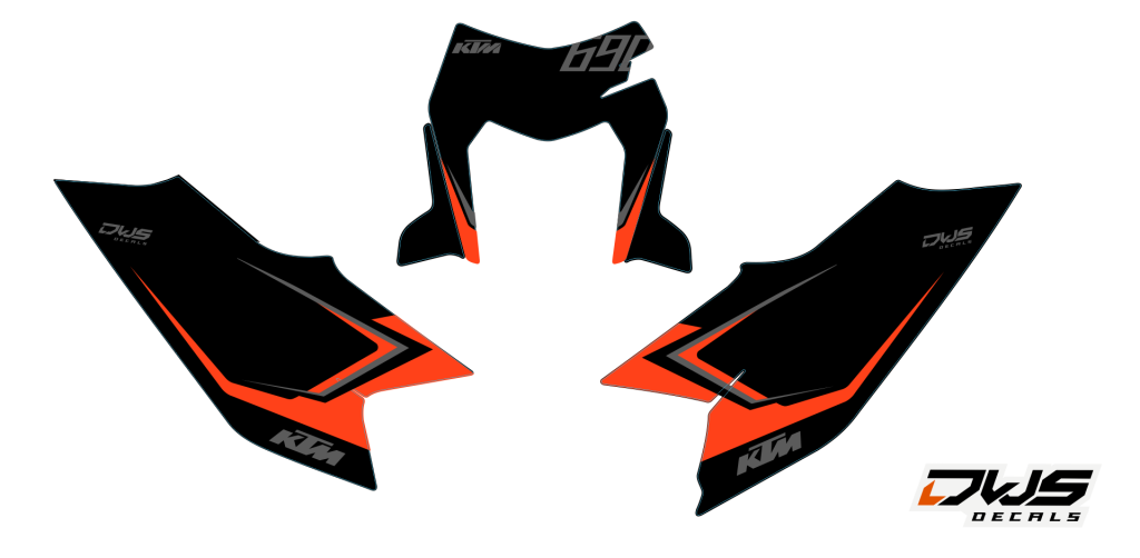 KTM 690 SMC R 2019 nrset model 2 2020 supermoto supermotard supermofools dws decals nummers number side panels mx dirtbike enduro cross