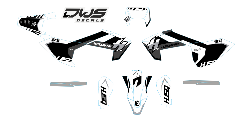 Husqvarna TE FE 2017 2018 2019 model 4 set - decals Radiator kit - decals side panels - decals Trimkit cross enduro mx suoermoto supermotard