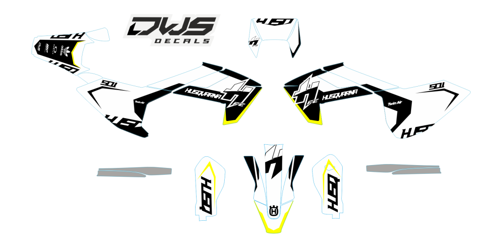 Husqvarna TE FE 2017 2018 2019 model 4 set - decals Radiator kit - decals side panels - decals Trimkit cross enduro mx suoermoto supermotard