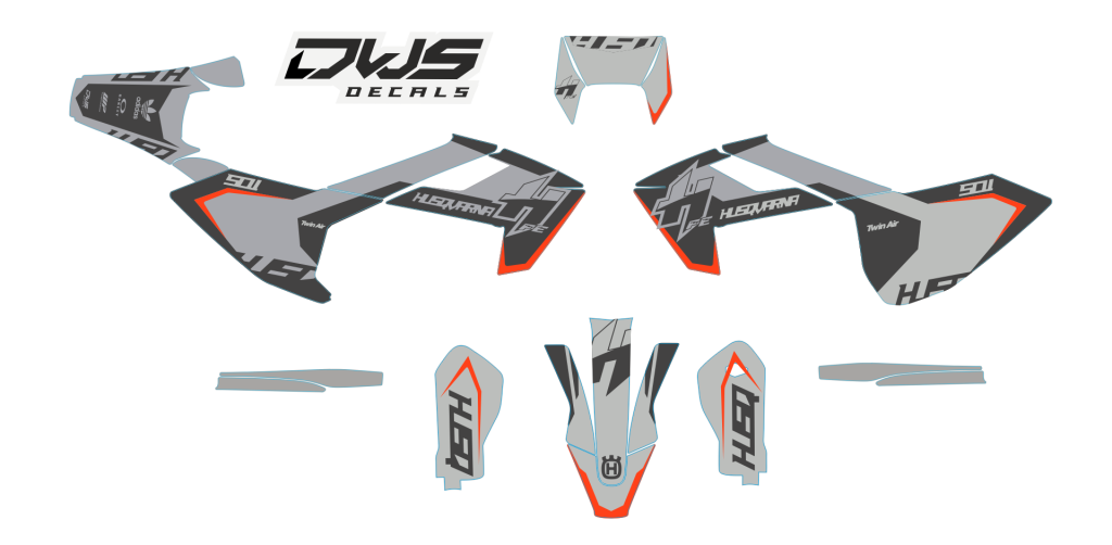 Husqvarna TE FE 2017 2018 2019 model 4 set - decals Radiator kit - decals side panels - decals Trimkit cross enduro mx suoermoto supermotard