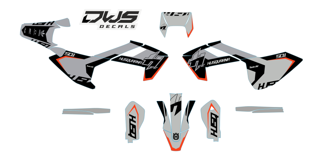 Husqvarna TE FE 2017 2018 2019 model 4 set - decals Radiator kit - decals side panels - decals Trimkit cross enduro mx suoermoto supermotard