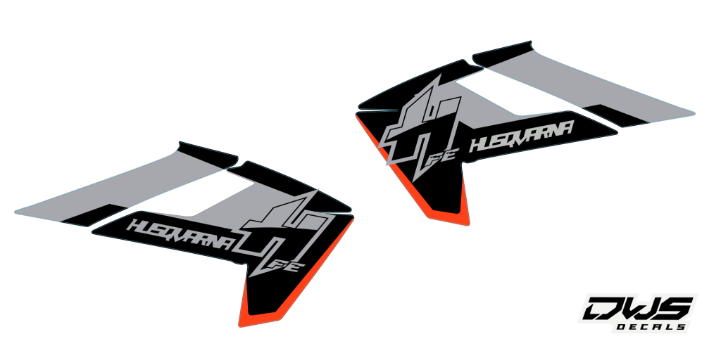 Radiaset Husqvarna TE FE 2017 2018 2019 model 3 set
 Radiaset bestaande uit:
- Radiaset (2 delig)
 Radiatorkit consisting off:
 - 2 decals radiator