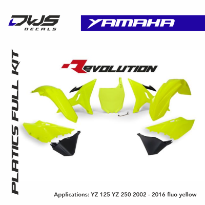 yamaha revoluition  no tank fluo yellow dws decals acerbis