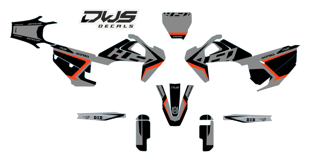 Husqvarna TC FC 2019 2020 decal stickerset cross mx dws decals radiator shrouds radia tank front fender rear fender swingarm fork covers gabelschutzer kotflugel voorspatbord supermoto superbiker 