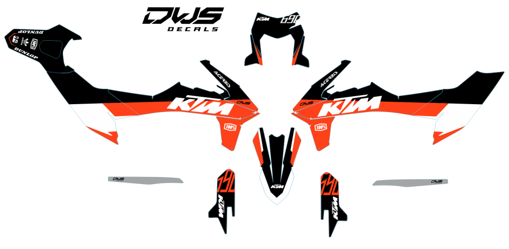 KTM 690 SMC R 2019 model 6 dws decals