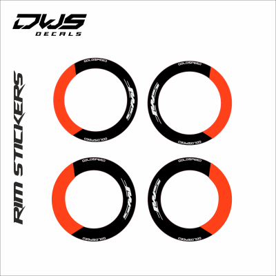 SMF wheel rim velg stickers orange