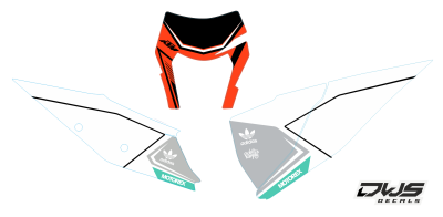 ktm exc exc-f 2019 2020 2021 125 250 350 450 500 nummerntafel number kit : front    2 side panels decals decals dws decals smf new supermotard cross mx