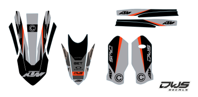 Complete decal kit stickerset ktm sx sx-f exc tpi 125 150 exc f 250 350 450 2020 side exc panel radiator shrouds front fender rear fender fork protectors swingarm nummers nummern radiator delen kappenvoorspatbord achterspatbord brug stickers voorpootbesch