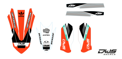 Complete decal kit stickerset ktm sx sx-f exc tpi 125 150 exc f 250 350 450 2020 side exc panel radiator shrouds front fender rear fender fork protectors swingarm nummers nummern radiator delen kappenvoorspatbord achterspatbord brug stickers voorpootbesch
