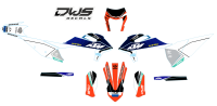 ktm exc exc-f 2019 2020 2021 125 250 350 450 500  radiator shrouds - 2 sides decals

- number kit : front    2 side panels decals

- trim kit: rear fender decal   front fender decal   swing arm decals    fork covers decals dws decals smf new supermota