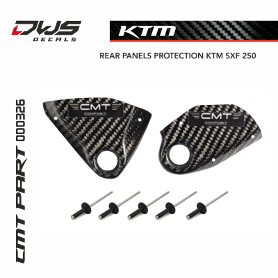 CARBON REAR PANELS PROTECTION for KTM SXF 250 2016 - 2017 - 2018 cmt dwsdecals Dws Decals