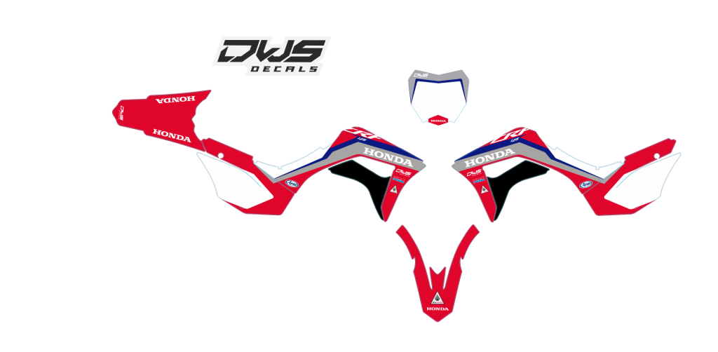 Honda CRF 125 2020 Set Model 1 dws decals dwsdecals stickerset