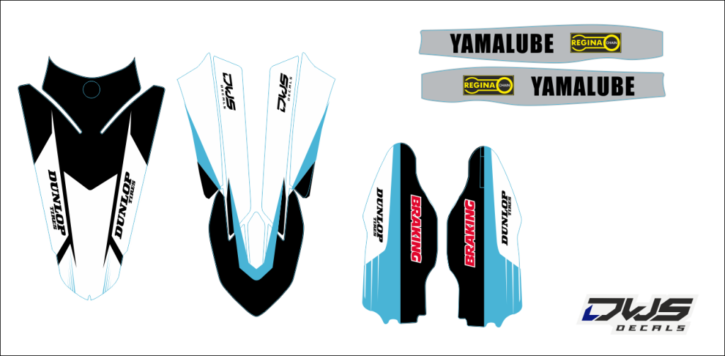 Trimset Yamaha YZF 250 2018 2021
 
Trimset bestaande uit:
- Voorspatbord sticker (4 delig)
- Achterspatbord sticker (1 delig)
- Voorvorkbeschermer stickers - (2 delig)
- Brugstickers - (2 delig) dws decals dirtbike