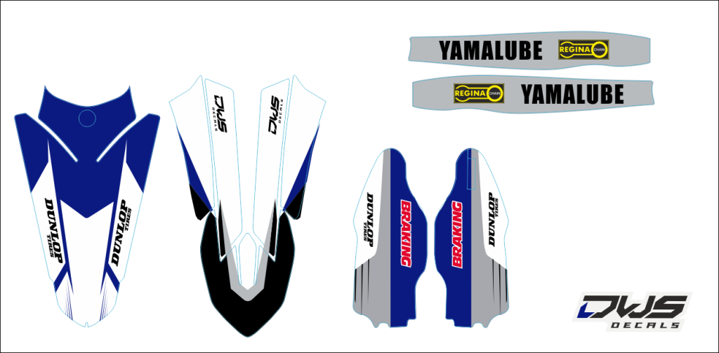 Trimset Yamaha YZF 250 2018 2021

 
Trimset bestaande uit:
- Voorspatbord sticker (4 delig)
- Achterspatbord sticker (1 delig)
- Voorvorkbeschermer stickers - (2 delig)
- Brugstickers - (2 delig) dws decals dirtbike