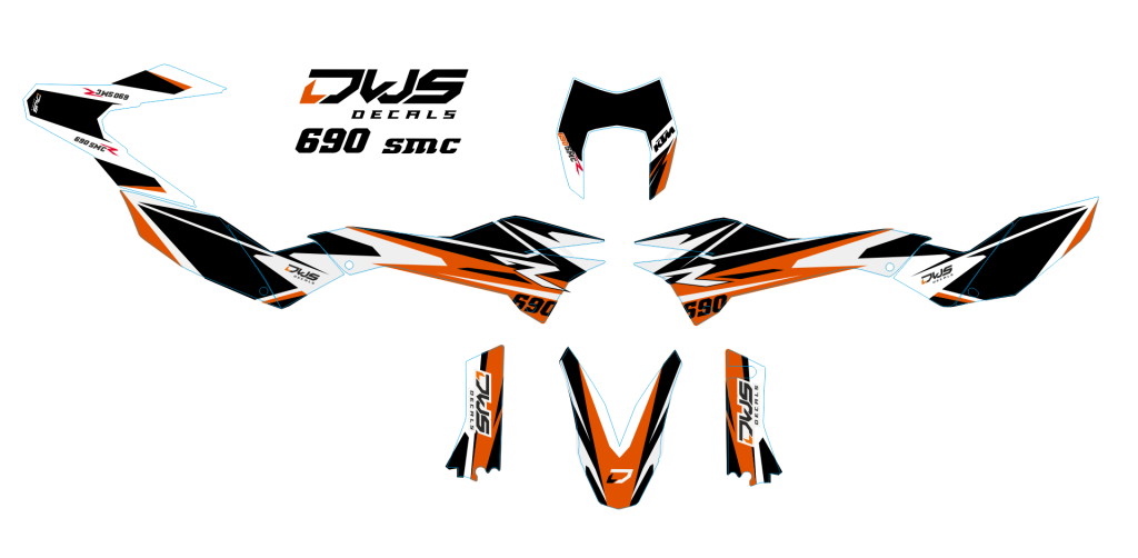 Complete stickerset KTM 690 SMC Enduro R 2012 2013 2014 2015 2016 oranje orange Decals dekor design graphics aufklebe stickerset nummerset dws mx