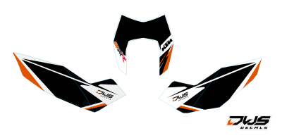 Nummerset stickerset KTM 690 SMC Enduro R 2012 2013 2014 2015 2016 oranje orange Decals dekor design graphics aufklebe stickerset nummerset dws mx