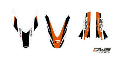 Trimset stickerset KTM 690 SMC Enduro R 2012 2013 2014 2015 2016 oranje orange Decals dekor design graphics aufklebe stickerset nummerset dws mx