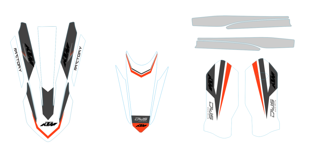 Trimset KTM SX-F SX 125 150 250 350 450 2016/2017 Model 2
Trimset bestaande uit:
- Voorspatbord sticker
- Achterspatbord sticker (3 delig)
- Voorvorkbeschermer stickers - (2 delig)
- Brugstickers - (2 delig) dws decals grapichs plastics motocross dir