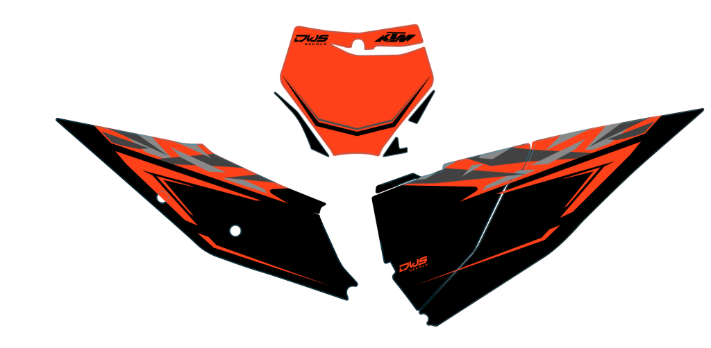 Nummerset KTM SX-F SX 125 150 250 350 450 2016/2017 Model 1
Nummerset bestaande uit
- Voornummer en zijnummers (5 delig)