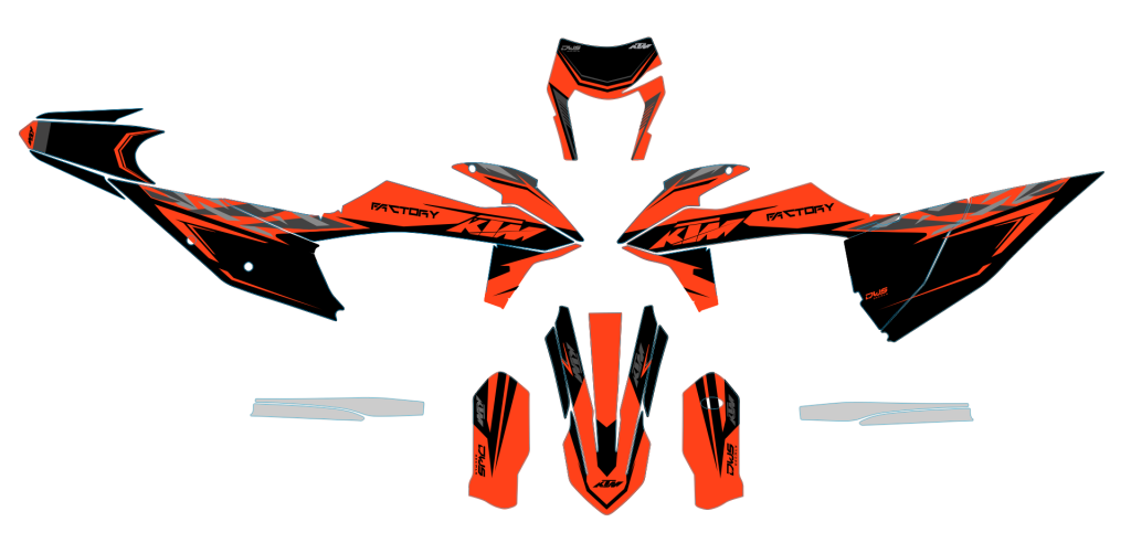 KTM EXC 125 250 300 350 450 500 2020 
 
Gehele stickerset bestaande uit
- Radiaset (6 delig)
- Nummerset (5 delig)
- Trimset (12 delig)

 
KTM EXC 125 250 350 450 500 2020

consisting off:
- Radiator shrouds (6 tiles)
- Number kit (5 tiles)
-