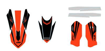 Trimset KTM SX-F SX 125 150 250 350 450 2016/2017 Model 3
Trimset bestaande uit:
- Voorspatbord sticker
- Achterspatbord sticker (3 delig)
- Voorvorkbeschermer stickers - (2 delig)
- Brugstickers - (2 delig)