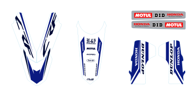 Trimset Honda CRF 450 2013/2016 Honda CRF 250 2014/2016 Model 1
Trimset bestaande uit:
- Voorspatbord sticker
- Achterspatbord sticker
- Voorvorkbeschermer stickers - (2 delig)
- Brugstickers - (2 delig) dws decals grapichs kit honda crf 450 2021 