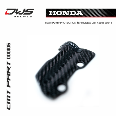 CARBON REAR PUMP PROTECTION for HONDA CRF 450 R 2021 dws decals cmt 