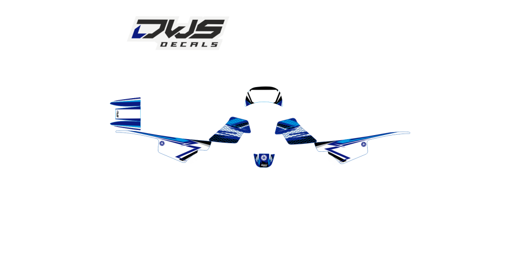Volledige Stickerset Yamaha PW 50 2007 2008 2009 2010 2011 2012 2013 blauw blue blau model 1Decals dekor design graphics aufklebe stickerset nummerset dws mx
