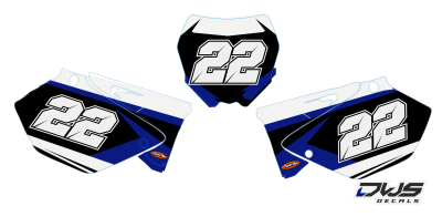 radiaset Yamaha YZ 125 250 2002 2003 2004 2005 2006 2007 2008 2009 2010 2011 2012 2013 2014 Decals dekor design graphics aufklebe stickerset nummerset dws mx