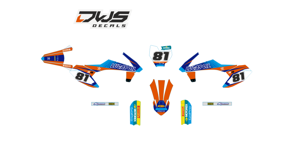 Complete stickerset KTM SX 50 2016 2017 Model 2 Decals dekor design graphics aufklebe stickerset nummerset dws mx