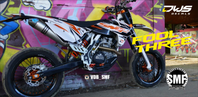 Comlete decal set complete stickerset SMF supermofools KTM EXC 125 250 350 450 500 2014 2015 2016 fool three