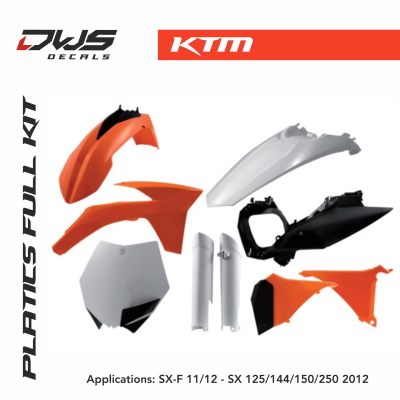 KTM SX-F 2011 2012 SX 125 144 150 250 2012 plastics acerbis dws decals replica 2011 2012