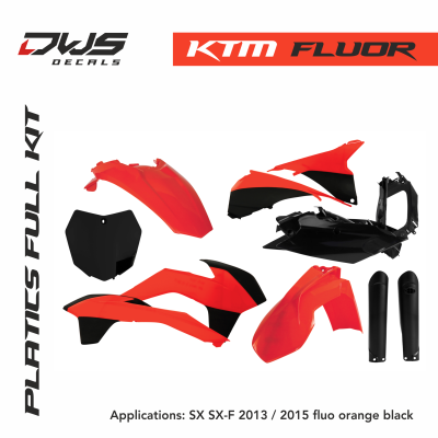 KTM Plastics SX SX-F 2013 2014 2015 Fluo orange black dws decals