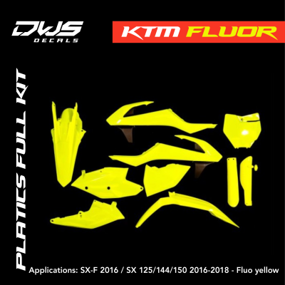 KTm Plastics Sx-f 2016 Sx 125 144 150 2016 2017 2018 acerbis dws decals flo yellow fluor yellow