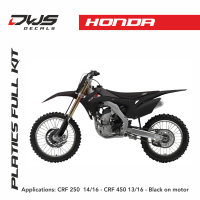Honda plastics CRF 250 2014 2015 2016 CRF 450 2013 2014 2015 2016 replica red black white dws decals acerbis